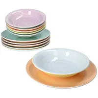 Mambocat Pastello Tafelservice 12-tlg. für 6 Personen pastellfarben