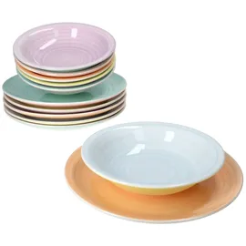 Mambocat Pastello Tafelservice 12-tlg. für 6 Personen pastellfarben