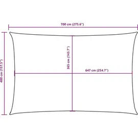 vidaXL Sonnensegel 4 x 7 m Weiß