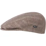Lipodo Devron Flatcap Schirmmütze kariert Made in Italy Herren Frühling Sommer beige 57 cm - 57