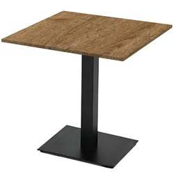 Quadratische Tische 90X90 cm COMPACT PREMIUM Farbe Kastanienholz. Bar- und Restaurantmöbel für den Innen- und Außenbereich - rechteckige Basis