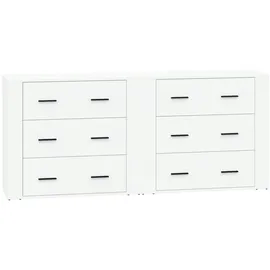 vidaXL Sideboards 2 Stk. Weiß Holzwerkstoff