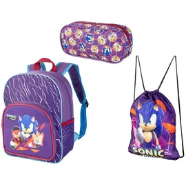 Sonic DURABO - 3er-Set für die Schule Rucksack Tasche
