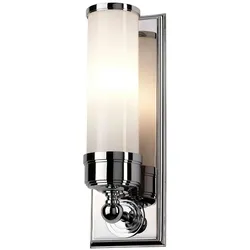 Licht-Erlebnisse Wandleuchte TONIA Chrom poliert, Weiß, Baustahl, Glas LE46182