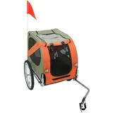Skecten - Hund Fahrradanhänger Hundeanhänger Anhänger Hundetransporter Fahrrad Anhänger Inkl. Kupplung (orange+grau)