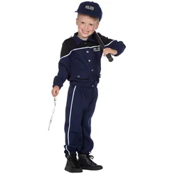 Polizei Kostüm für Kinder mit Cap - 152