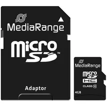MediaRange MR956 microSDHC Class 10 + SD-Adapter 4 GB
