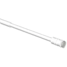 Interdeco Klemmstange ausdrehbar, Scheibenstange mit Gummistopfen 8/6 mm aus Metall und Kunststoff, ohne Bohren, Weiß, für Scheibengardinen und Kurzgardinen, Typ 2008011, 80-120 cm
