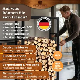 black-oak Kaminholzregal JACK Metall 150 x 100 x 25 cm Schwarz