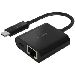 Belkin USB-C Gigabit-Ethernet- Adapter 60W PD schw. INC001btBK Digital/Daten Netzwerk