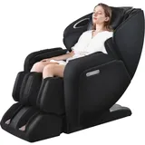 ROTAI Massagestuhl Ganzkörper mit Wärme, Zero Gravity SL-Track, Shiatsu Massagesessel mit Bluetooth-Lautsprecher, Airbags, Heizung und Fußmassage (Schwarz)