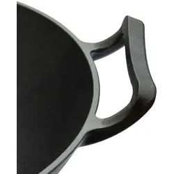 TAINO Wok Pfanne Gusseisen Ø 33 cm Wokpfanne asian pan cast iron schwarz