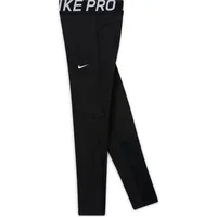 Nike Mädchen Pro Leggings, Schwarz-Weiss, Large