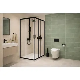 Deante Funkia Duschkabine 80 x 80 cm schwarz/transparent