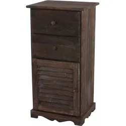 Kommode Schrank, 81x40x32cm, Shabby-Look, Vintage ~ braun