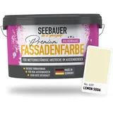 SEEBAUER diy Silikonharz-Fassadenfarbe Gelb 2,5L für Außen (No. 459 Lemon Soda) Selbstreinigende Fassadenfarbe mit Lotuseffekt - Geeignet für Putz, Mauerwerk und Beton