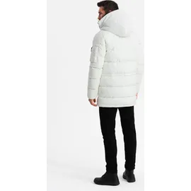 Ombre Clothing Parka für Männer Kenjo weiß S - Weiß - S