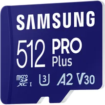 Samsung PRO Plus R180/W130 microSDXC 512GB Kit, UHS-I U3, A2, Class 10 (MB-MD512SA/EU)