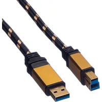 Roline GOLD USB 3.0 Kabel, Typ A-B 3,0m
