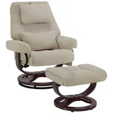 M MCombo Relaxsessel 9046 Beige 84 x 107 x 154 cm mit Hocker