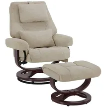M MCombo Relaxsessel 9046 Beige 84 x 107 x 154 cm mit Hocker