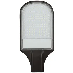 Straßenlampe Parkplatzleuchte Straßenbeleuchtung LED Scheinwerfer für den Außenbereich, Aluminium grau, 100 W 8400 lm 4000 K neutralweiß, LxBxH 46x22x8,8cm