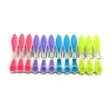 MSV Wäscheklammern Wäscheklammer Set mit Soft-Grip - UV beständig - farblich Sortiert - 12 Stück