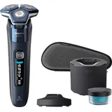 Philips S7885/55 Etui, Ladestand, Elektrorasierer Series 7000 Dunkelblau (SteelPrecision Klingen, Reinigungsstation: Ja)