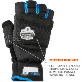 Ergodyne Proflex 816, 2in1 Fäustling & Halbfinger, Größe M (8)