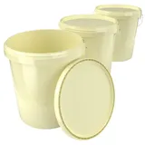 FixedByU Eimer mit Deckel 16 l 3-tlg. creme