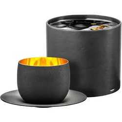 Eisch Cappuccinoglas mit Untersetzer Cosmo Gold