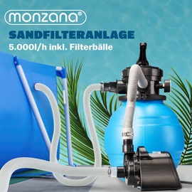 monzana Sandfilteranlage MZPP100 5000 l/h inkl. Filterbällen