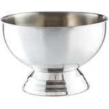 Relaxdays Sektkühler Schale, XXL Eiswürfelbehälter für Wein, Champagner, Edelstahl, Getränkekühler D: 36,5 cm, silber