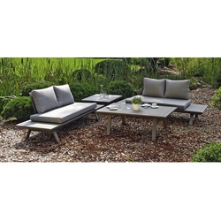 GARDEN PLEASURE Gartenmöbel »Celia«, 4 Sitzplätze, Aluminium/Polyester, inkl. Auflagen - grau