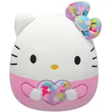Squishmallows SQSN00602 - Hello Kitty mit Regenbogenherz 25 cm, offizielles Jazwares Plüsch, superweiches Kuscheltier