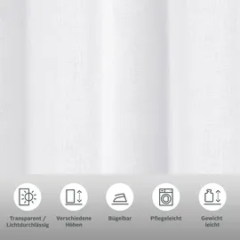 MY HOME Gardine MY HOME "Dolly" Gr. 1, weiß, B:300cm H:100cm, Polyester, Gardinen, Gardine, gewebt, Polyester