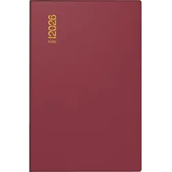 Rido Taschenkalender Industrie II 7,5x11,2cm 2 Tage/Seite Kunststoff bordeaux 2026