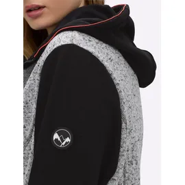 sheego Sweatjacke in schwarz-ecru-meliert | Gr.: 42,
