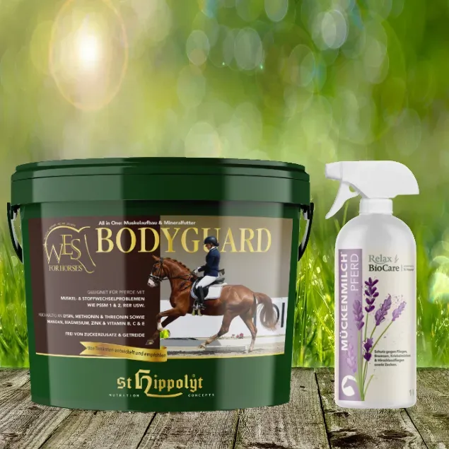 St. Hippolyt WES for Horses - Bodyguard 5 kg + Relax Biocare Mückenmilch 500 ml