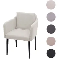 Mendler Esszimmerstuhl HWC-H93, Küchenstuhl Lehnstuhl Stuhl ~ Stoff/Textil creme-beige