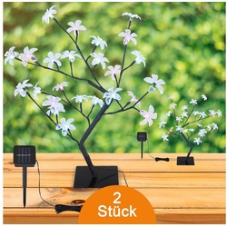 bmf-versand LED Solarleuchte Solarleuchte Garten 2er Set Baum Bunt Solarlampe Außen Außenleuchte