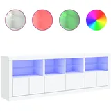 vidaXL Sideboard mit LED-Leuchten Weiß 202x37x67 cm