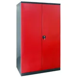 ADB Mehrzweckschrank ADB Stahlschrank XXL mit 4 Fachböden (BxHxT) 1100 x 1920 x 580 mm grau|rot