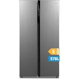 Midea MERS530FGE02 Side-by-Side Kühl-/Gefrierkombination/No Frost/Inverter Compressor/176,5 cm hoch/347 L Kühlen/201 L Gefrieren/Doppelte Steuerung/SuperCool/35dB, Inox