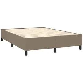 vidaXL Boxspringbett mit Matratze Taupe 140x200 cm Stoff