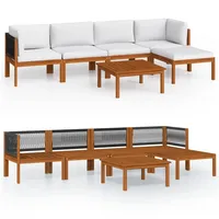 vidaXL Garten-Lounge-Set 6-tlg. cremeweiß Akazie