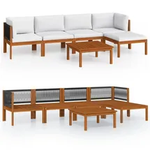 vidaXL Garten-Lounge-Set 6-tlg. cremeweiß Akazie