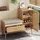 Okwish Schuhschrank 95,5 x 80,5 x 35 cm offen mit Sitzbank / beige
