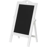 Proregal Werbetafel 66x39x33cm Weiß lackiert Dekotafel