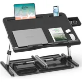 Laptoptisch verstellbar für Bett Sofa 60x40 cm PVC Leder Betttisch Notebook PC